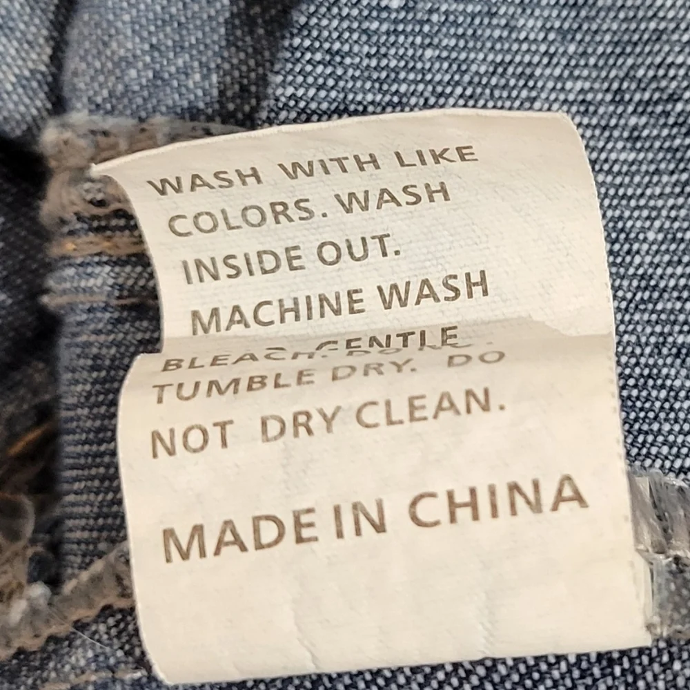 Open Front Denim Military-Style Jacket - Blue | Size Small - Picture 5 of 5